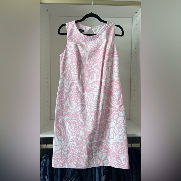Talbots Pink and White Patterned Midi Dress - Picture 1 of 3